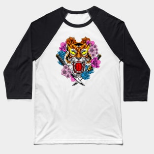 Japanese Animal - Mad Tiger Baseball T-Shirt